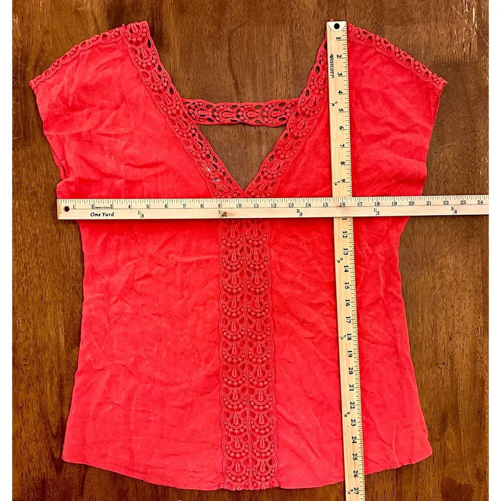 GUC Maurices Women's Coral Pullover Top w/ Crochet Detail XL - Image 4