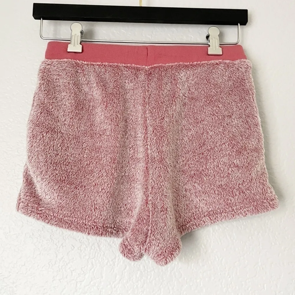 LA VIE EN ROSE Soft Fuzzy Pink Lounge Shorts X - Image 3