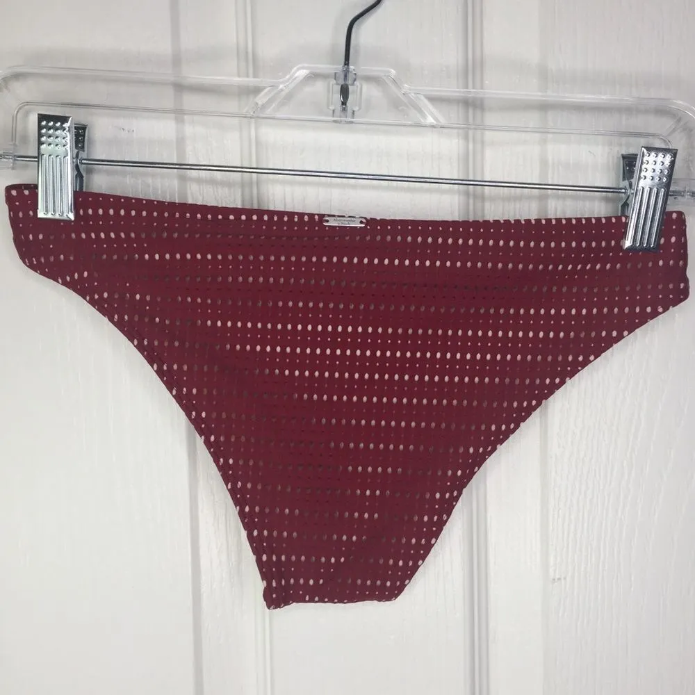 Abercrombie & Fitch Maroon Bikini Bottom Sz XS Summer Beach - Image 6