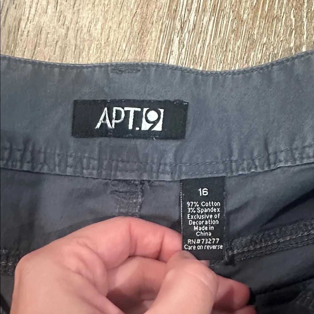 Apt. 9 Charcoal Cargo Capris - Image 3