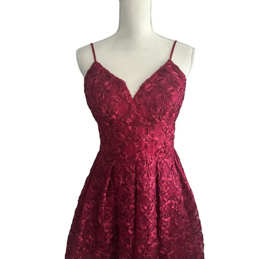 NICOLE MILLER Scarlet Rosette Detail Line Dress Size 8 - Image 2
