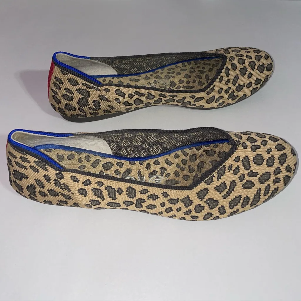 Rothy's The Flat Leopard Round Toe Women Size 7.5 Casual Office Career Boho Chic - Image 5