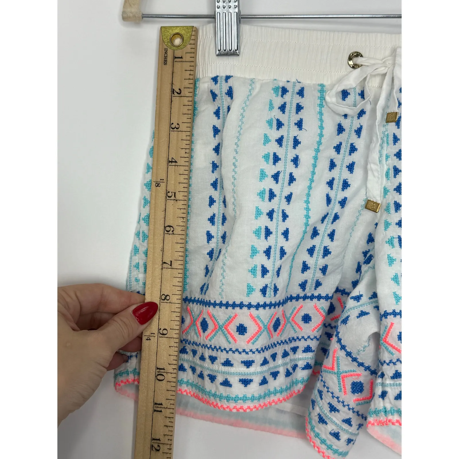 Lilly Pulitzer XXS Embroidered Cotton Pull On Shorts Boho Resort Beachy - Image 6
