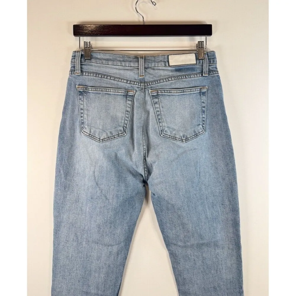 RE/DONE Originals Womens Jeans Blue Denim High Rise Tapered Medium Wash Size 32 - Image 8