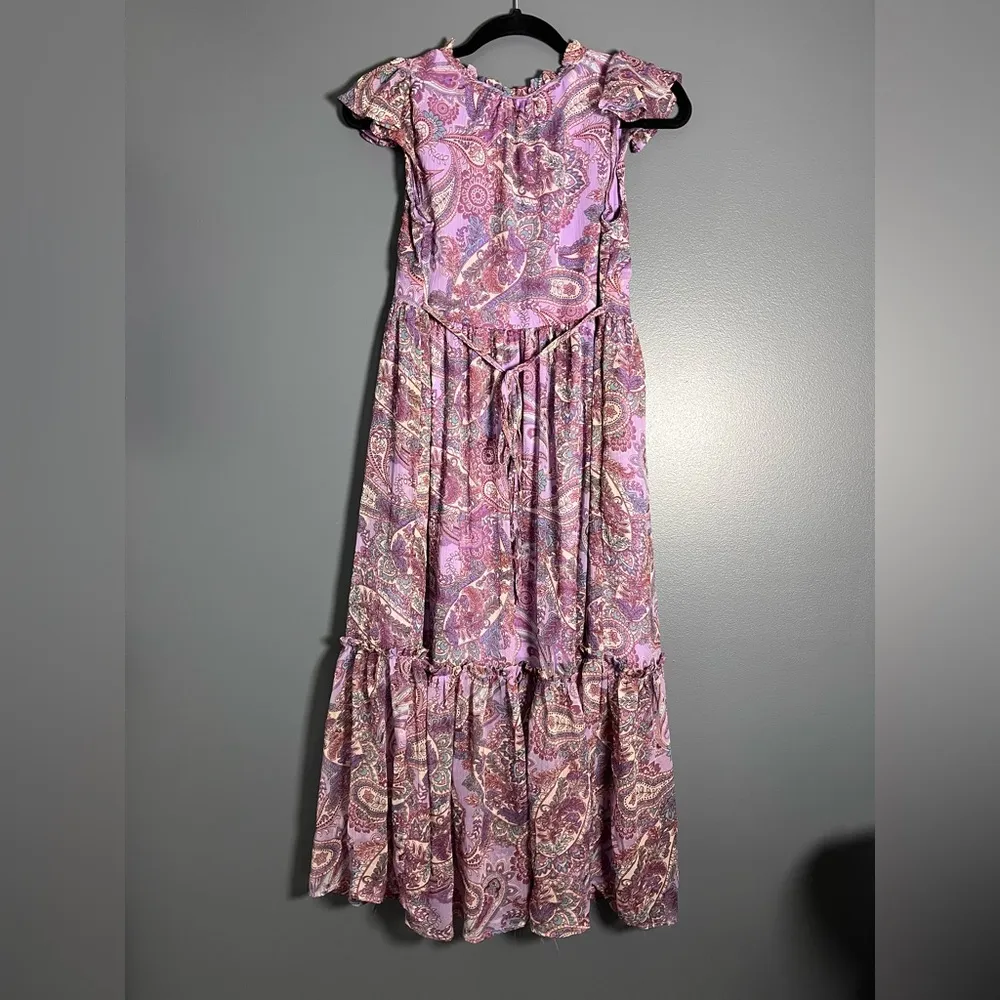FREE PEOPLE Band Of The Free Boho Paisley Purple Maxi Dress Women’s Sz S EUC - Image 5