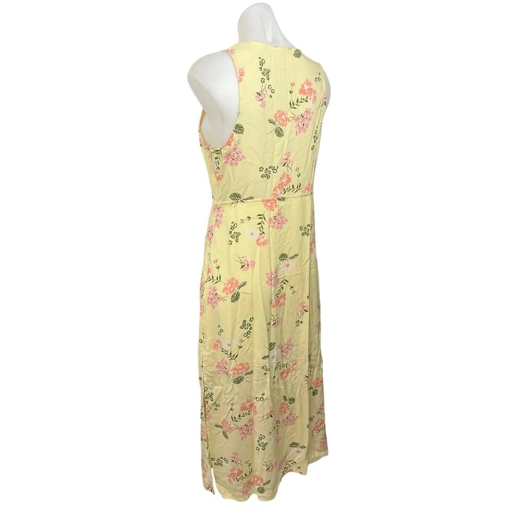 Abound Yellow Floral Print Cami Camisole Sleeveless Maxi Midi Summer Dress L - Image 3