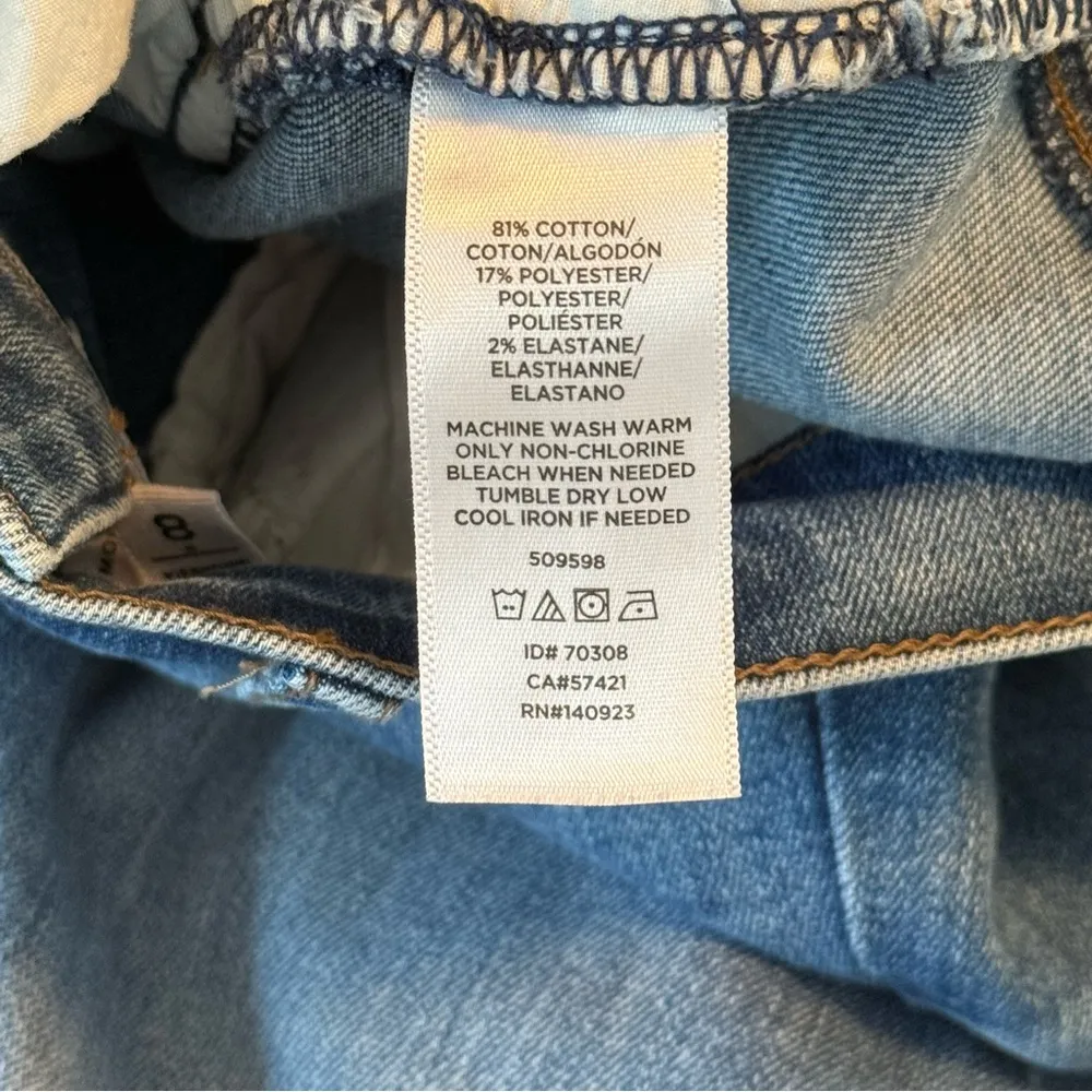 Loft Women Size 8 Petite Modern Skinny Med Wash Mid Rise Tulip Cut Raw Hem Jeans - Image 6