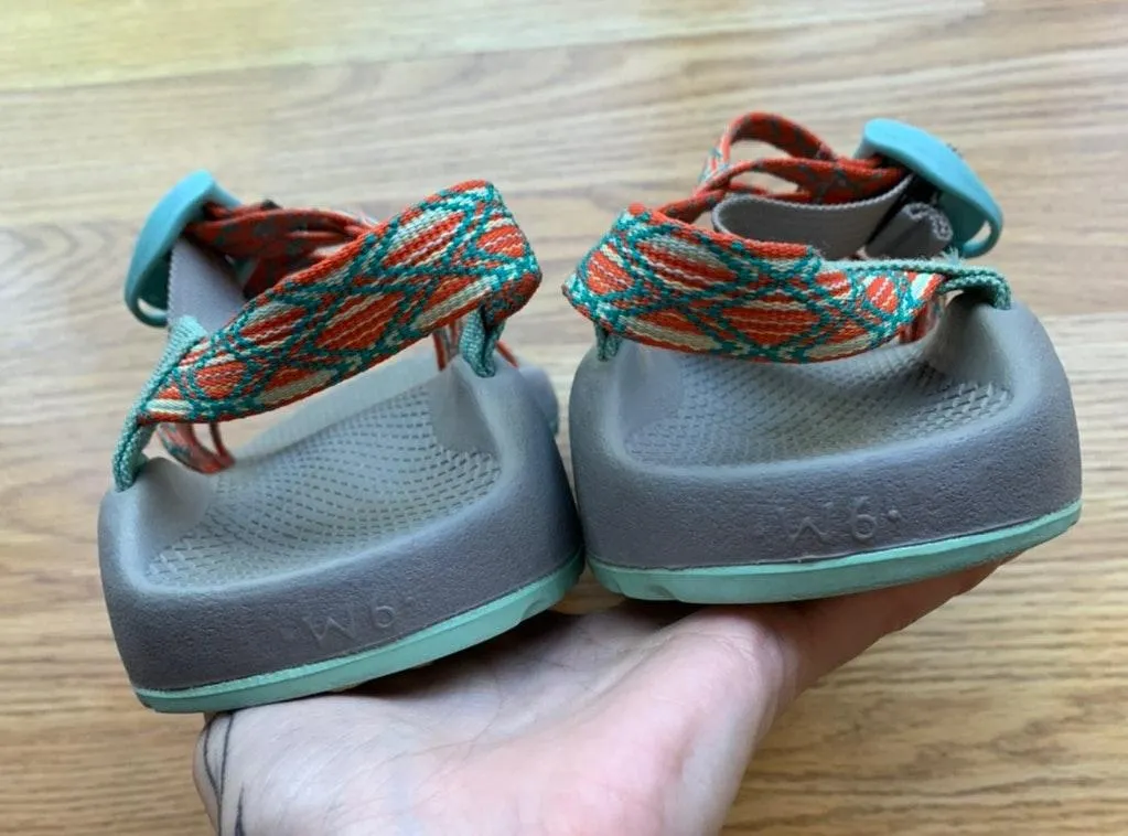 Double Strap Sandals Gray Blue Orange - Image 5