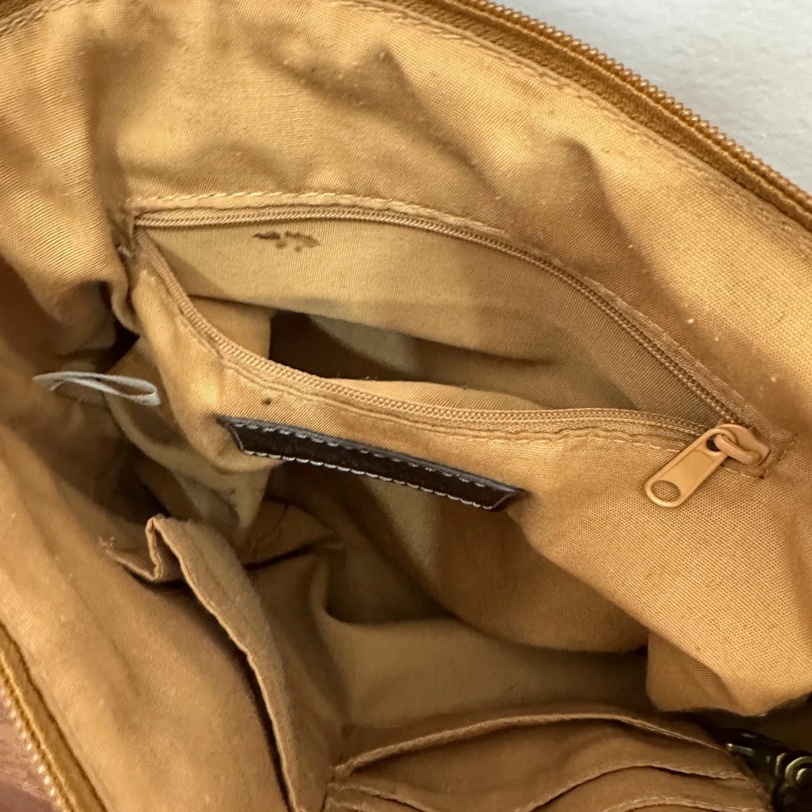 Relic Embossed Crossbody Bag Brown Faux Tooled Leather Western Boho Rustic 70s - Image 12