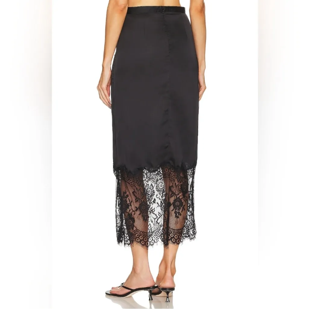 All Saints Black Satin Flora Skirt Sz 4 - Image 2