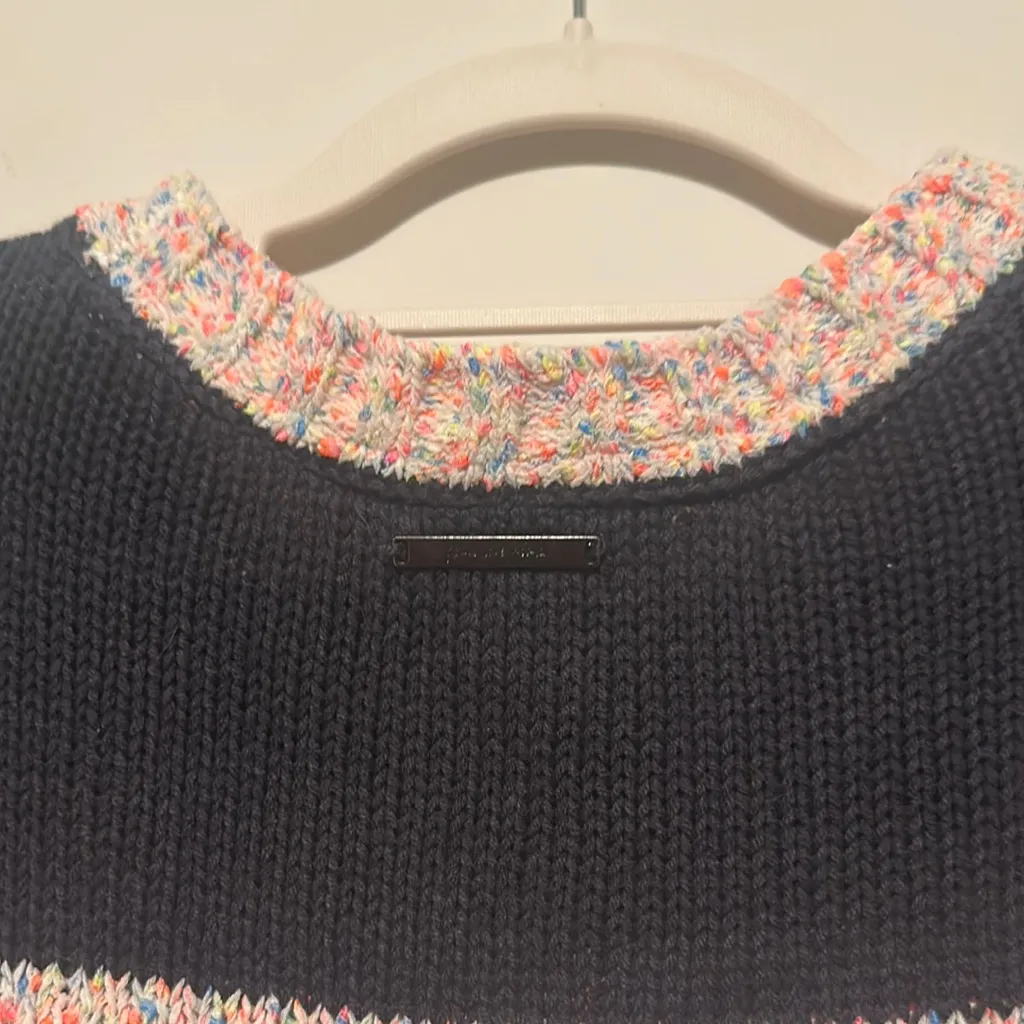 Peace Love World Black and Cream Striped Tee - Image 3