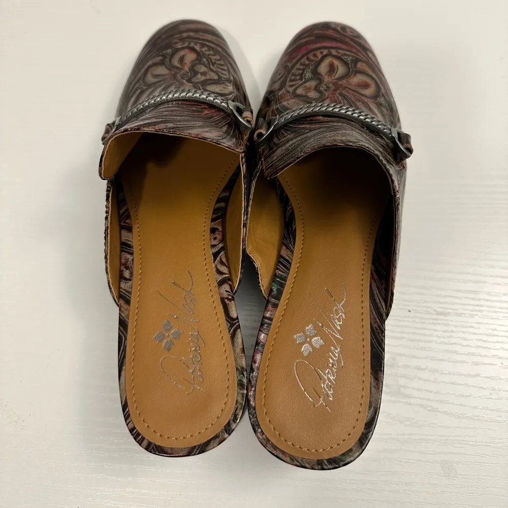 Patricia Nash Tilly Multicolor Leather Mules Size 9.5 - Image 3