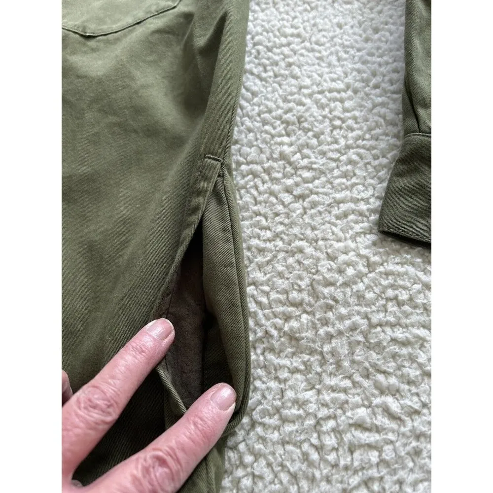 Madewell Long Sleeve Mini Shirtdress Loden Green Size S - Image 11