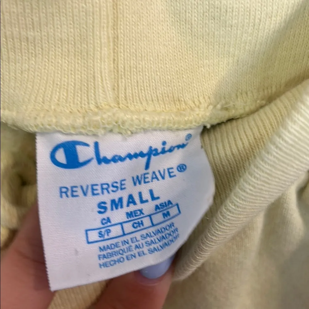 Champion Soft Yellow Reverse Weave Shorts - Image 2