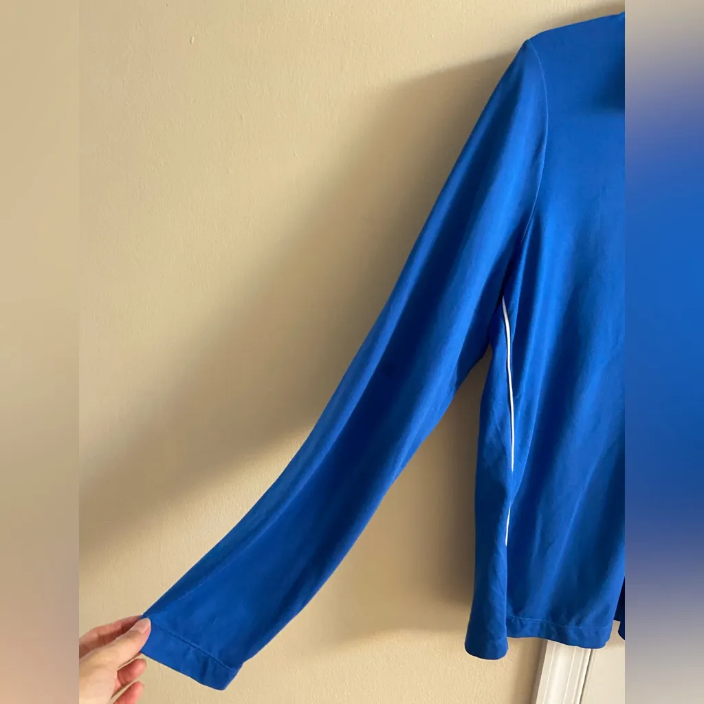 J Jill Fit supreme stretch 1/4 zip up blue Athleisure sport Medium - Image 4