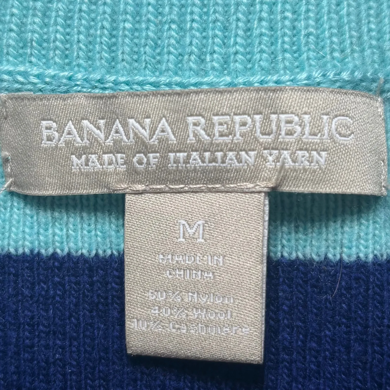 Banana Republic‎ Striped Peplum Pullover Sweater M Medium Blue Violet Aqua Teal - Image 4