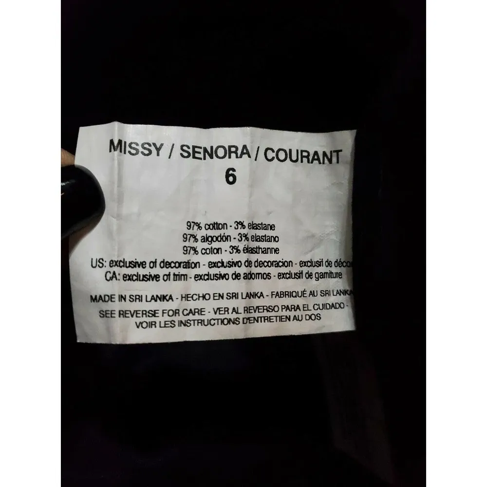 Gloria Vanderbilt Women's Blue Cotton High Rise Wide Legs Pull On Casual Pant 6 - Image 9