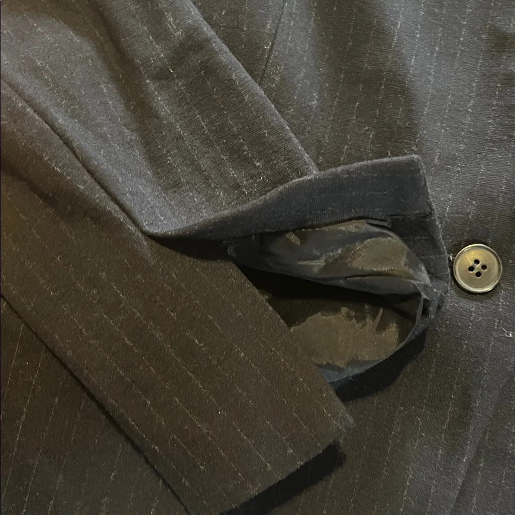 Spanx Navy Blue The Perfect Collarless Blazer Sz L - Image 12