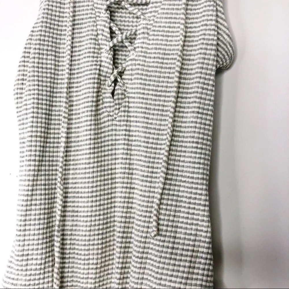 Madison & Berkeley Stripe Lace Up Bodysuit - Image 8