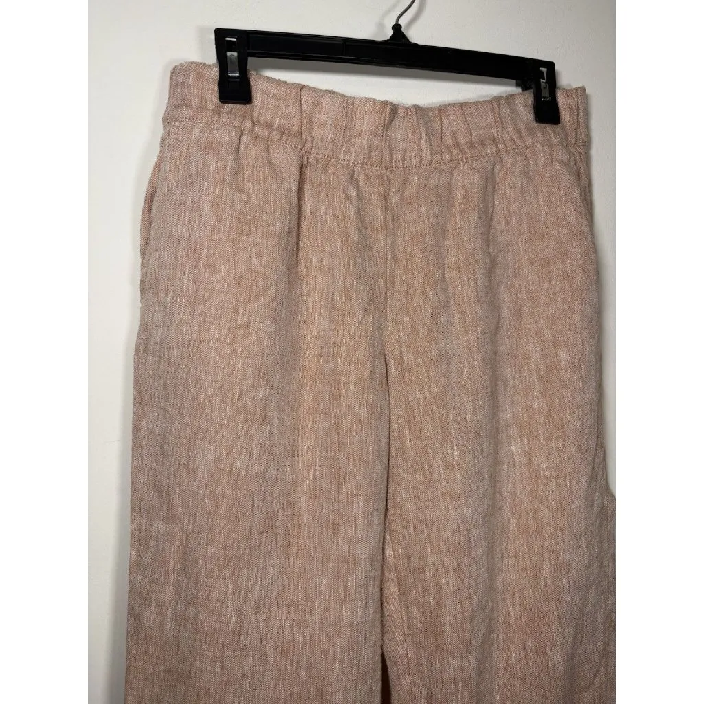 J JILL Pure Jill Size Small Linen Pants Rose Cropped Classic Casual Lagenlook Pink - Image 2