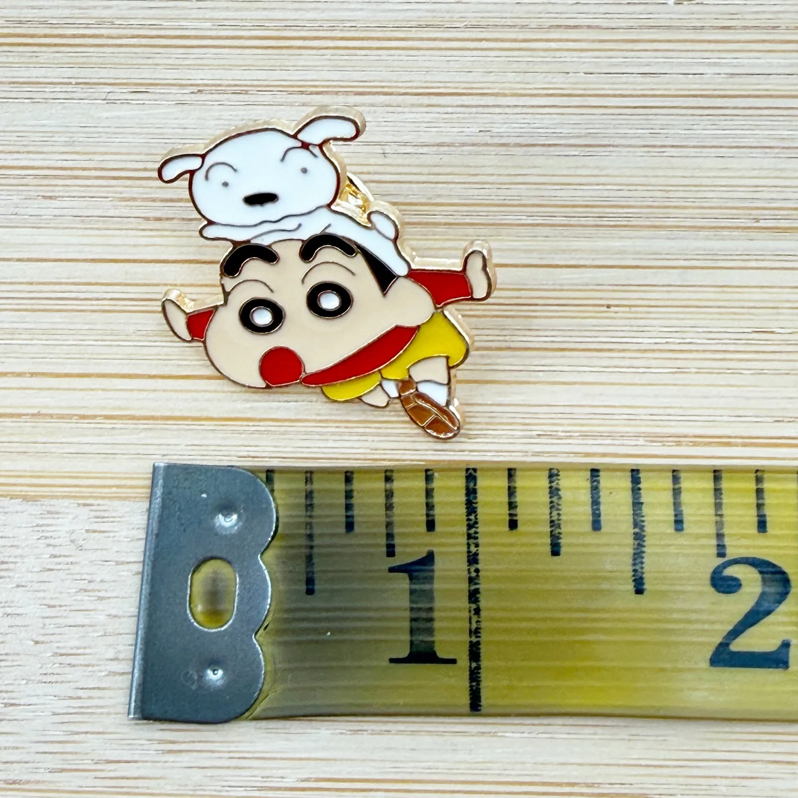 Crayon Shin Chan with Shiro Soft Enamel Pin, Anime Pin Red - Image 4