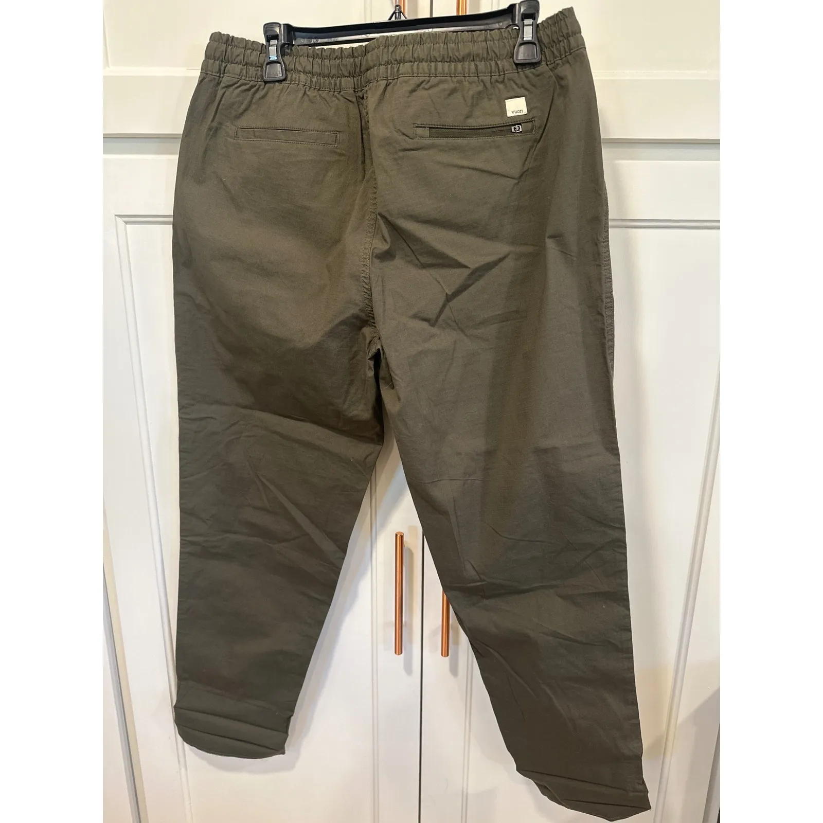 Vuori ripstock Jogger Pants Olive Green boho casual travel Pockets Large - Image 7