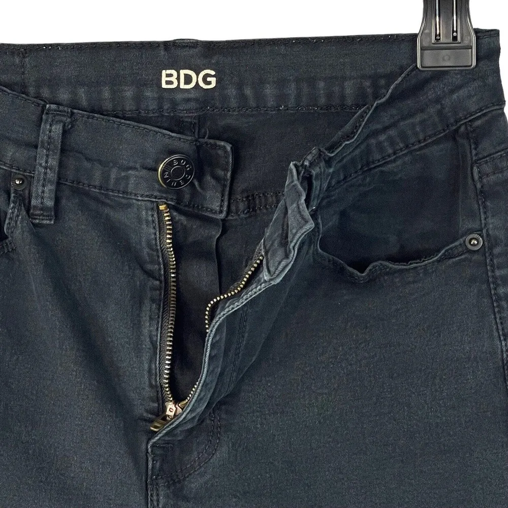 BDG SZ 27W 29L High-Rise Twig Ankle Jeans Stretch Pockets Distressed Black Wash - Image 8