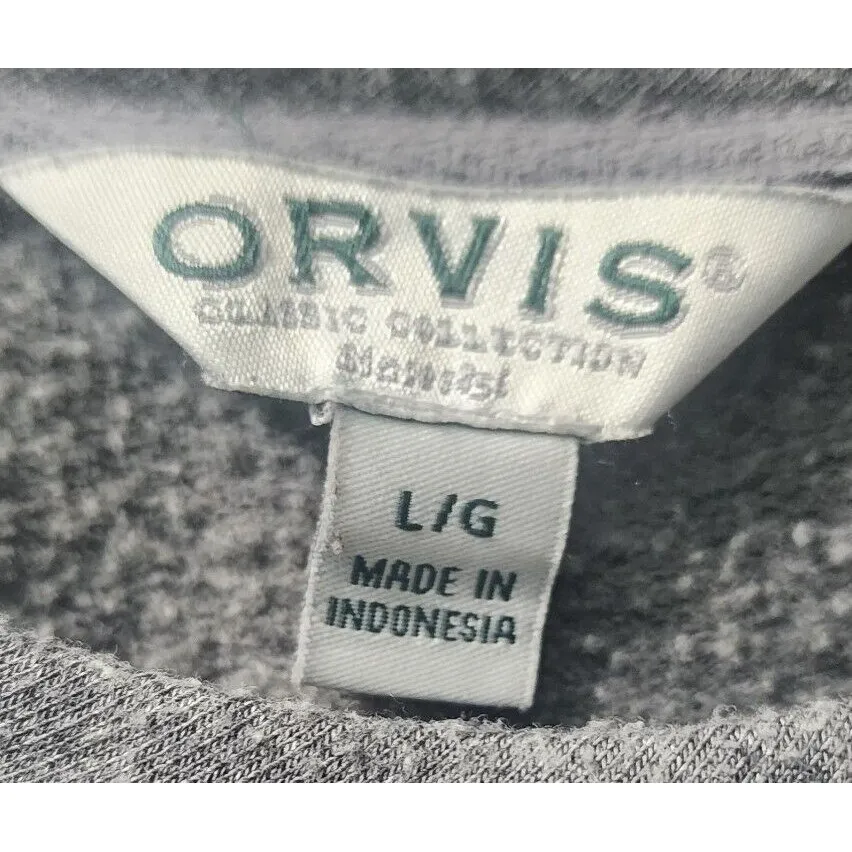 Orvis Classic‎ Collection Sweatshirt Long Sleeve Casual Gray L - Image 3