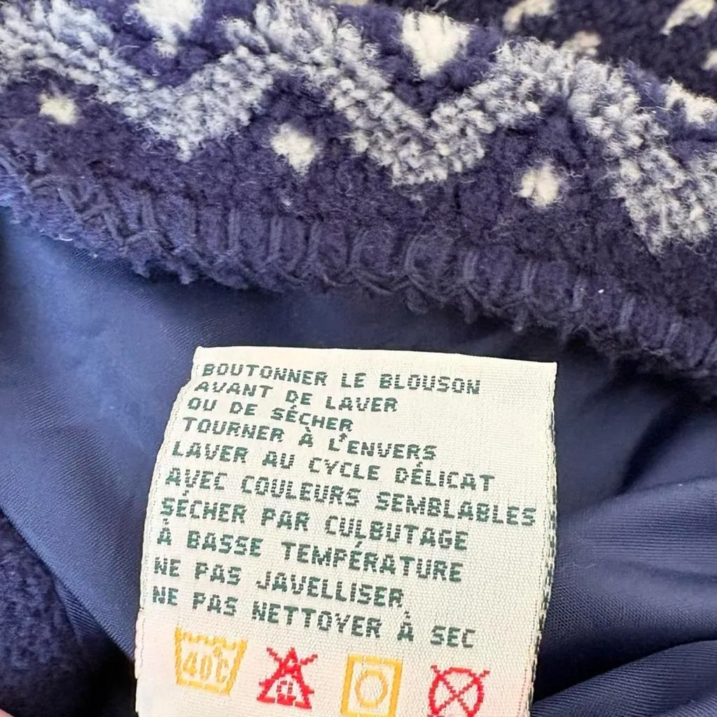 Vintage Northern Reflections blue fleece scenic mountain hooded toggle jacket L Size L - Image 6