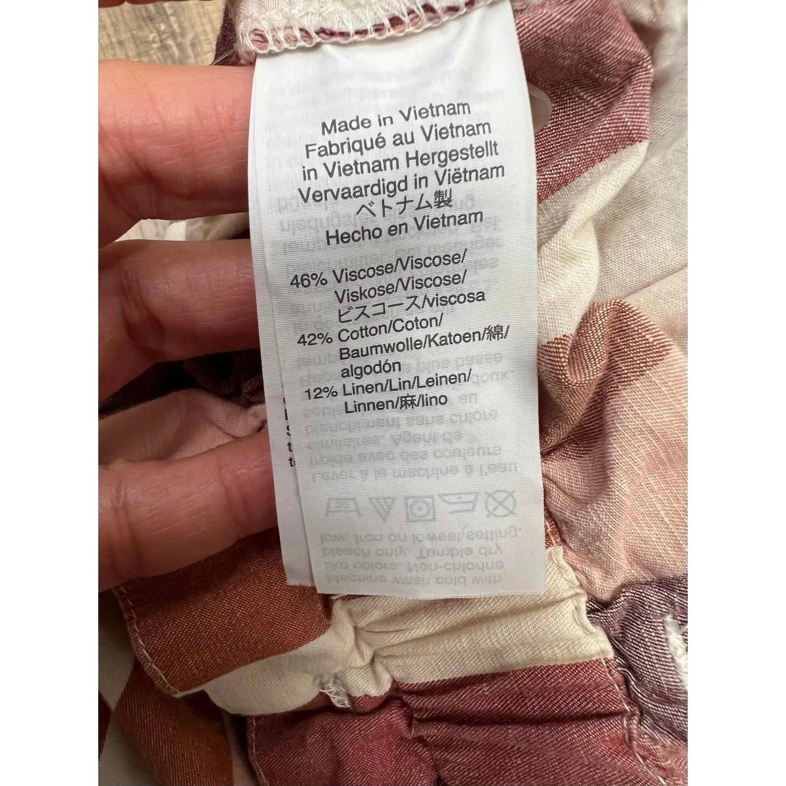 Madewell Striped Paperbag Waist Shorts Women's 6 Linen Blend Summer‎ Boho - Image 7