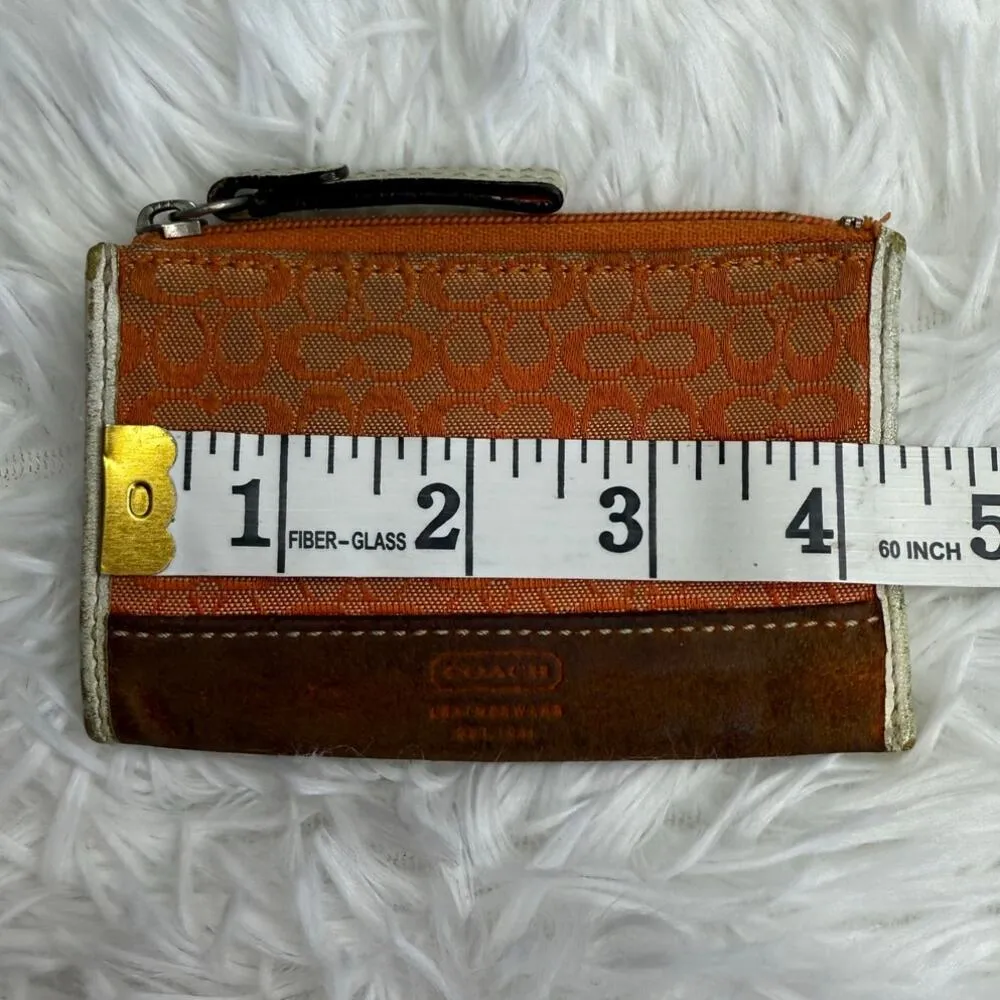 COACH  y2k Orange Coin Purse Card Holder - Image 7