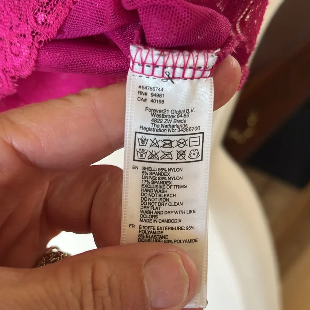 Lacey Fuschia Bandeau Strapless Crop Top Pink Size undefined - Image 7