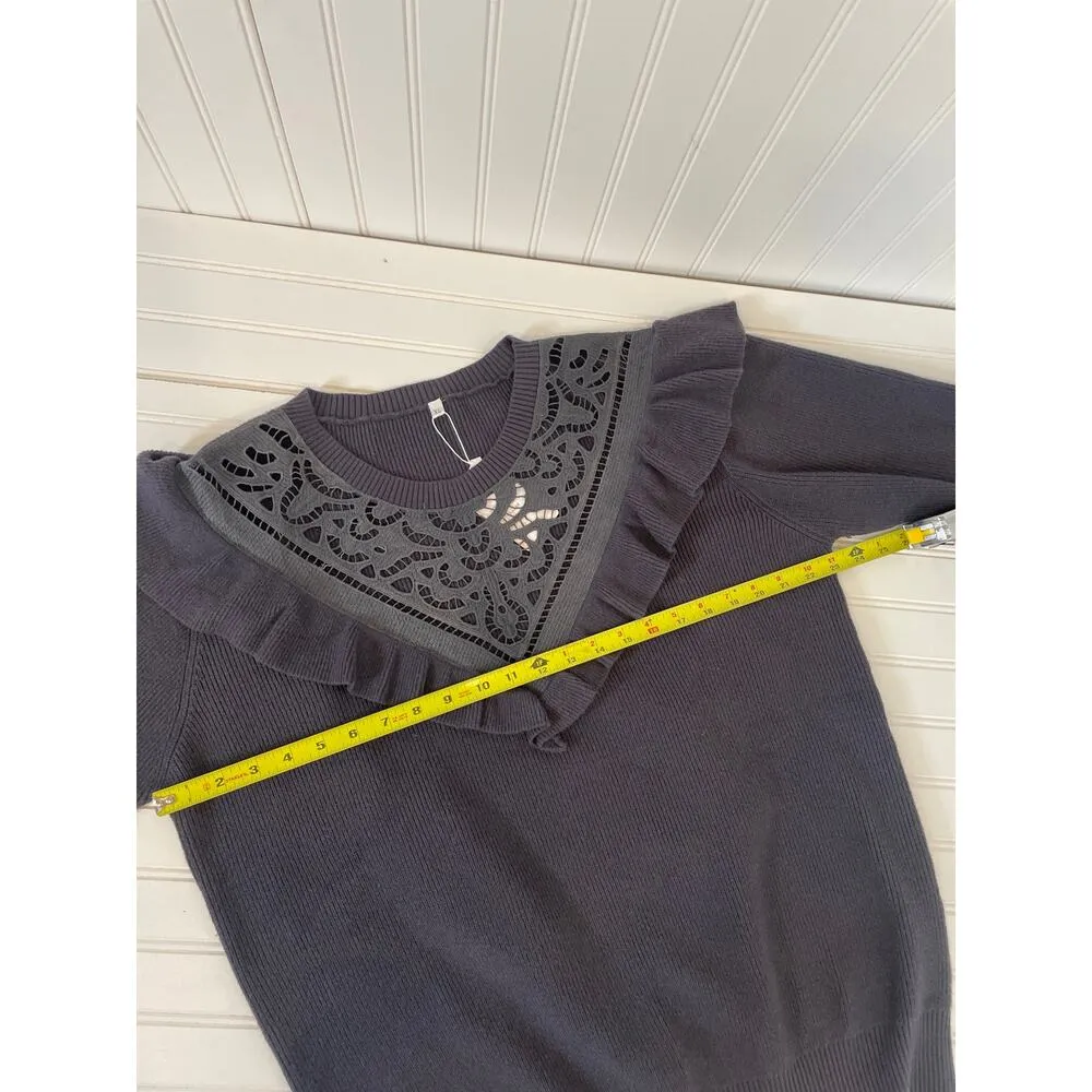 Worthington Gray Ruffled Lacy Pullover Sweater & Mid Rise Pants Bundle Size XL - Image 4