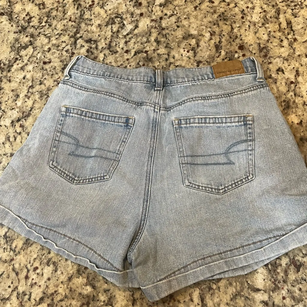 American Eagle Outfitters Women's Sky Blue Jean Shorts - Image 5