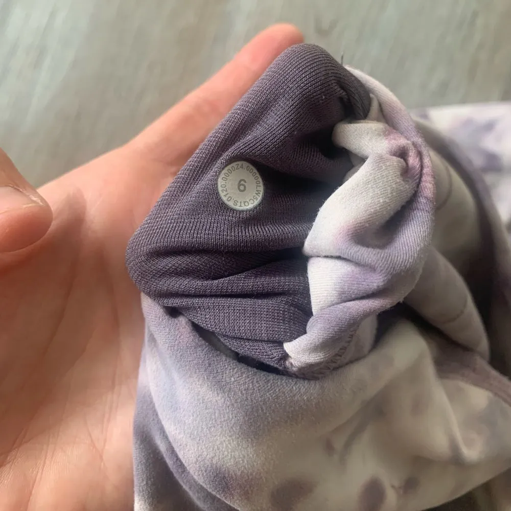 Lululemon Leggings Purple White Tie Dye Size 6 - Image 8