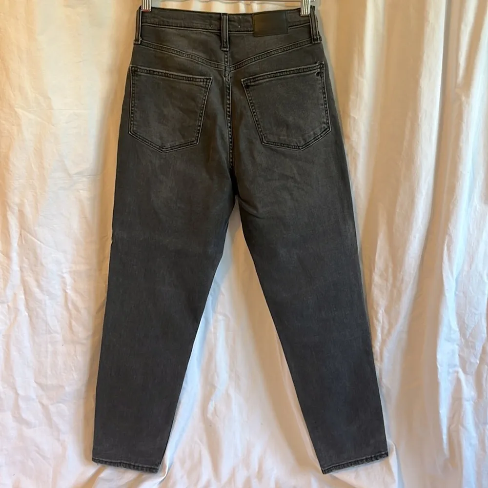 Madewell Mom Jean High Rise Tapered Leg Washed Black Denim - Image 5