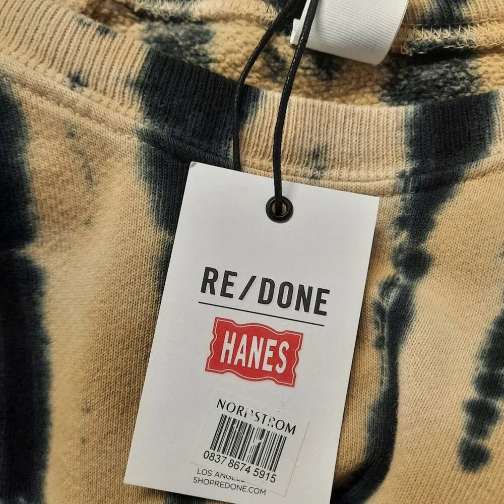 Re/Done Raglan Crew Neck Sweatshirt Sweater Women's Medium Tiger Dye Top Casual - Image 7