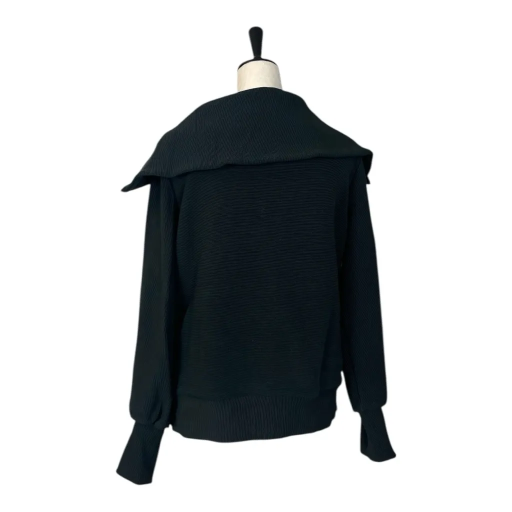 Varley Black Vine Half Zip Pullover Ottoman Ribbed Funnel Neck Women’s Size XS - Image 8