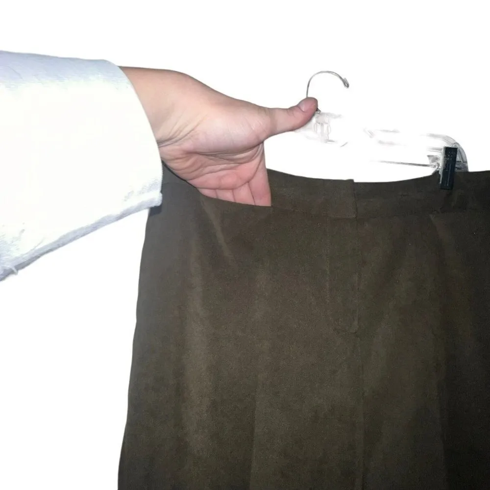 J. McLaughlin Women's Brown Faux Suede Straight‎ Leg Dress Pants Slacks Size 10 - Image 3