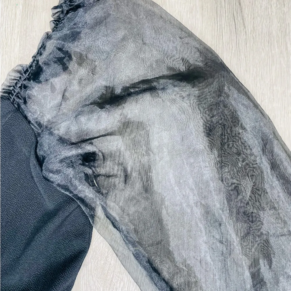 Crystal doll sheer long illusion sleeve short black dress Witchy size xl - Image 4