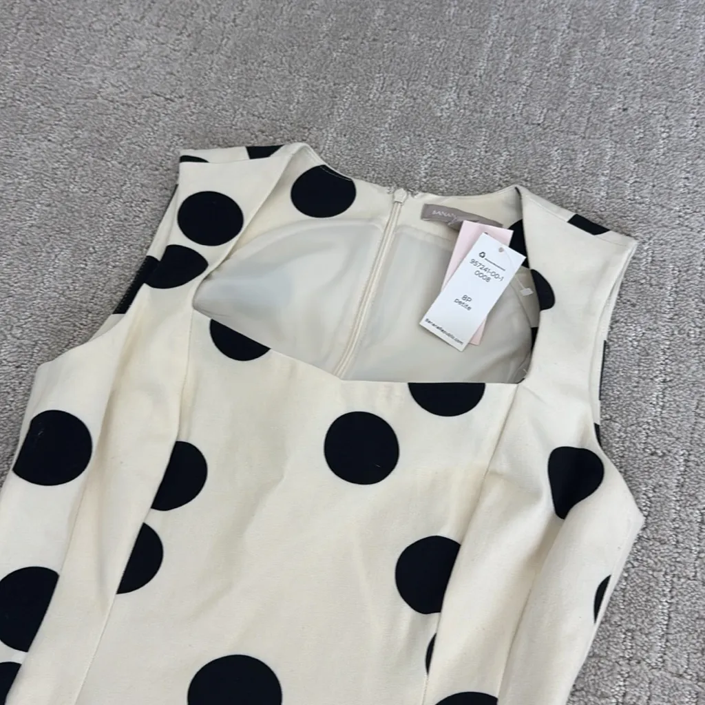 NEW NWT Banana Republic Polka dot Sheath Dress black white cream - Image 4