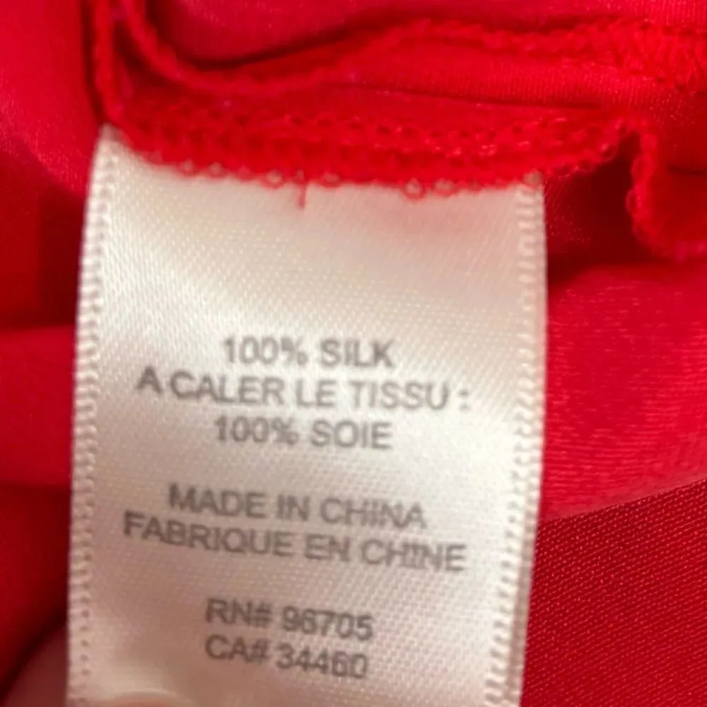 Rebecca Taylor 100% Silk Red shirt Dress size 2 simple classic - Image 6