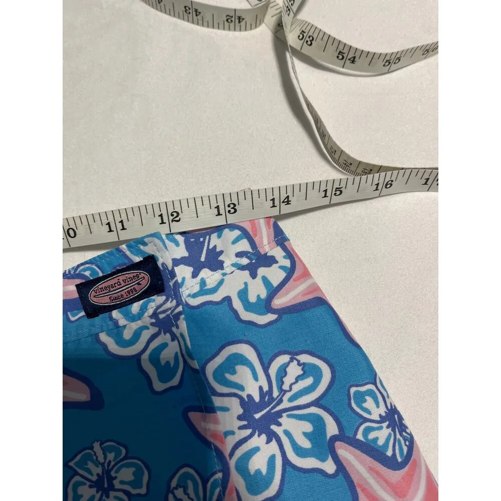 Vineyard Vines Wrap Mini Skirt Blue Pink Beach Ocean Floral Size XS Preppy - Image 4