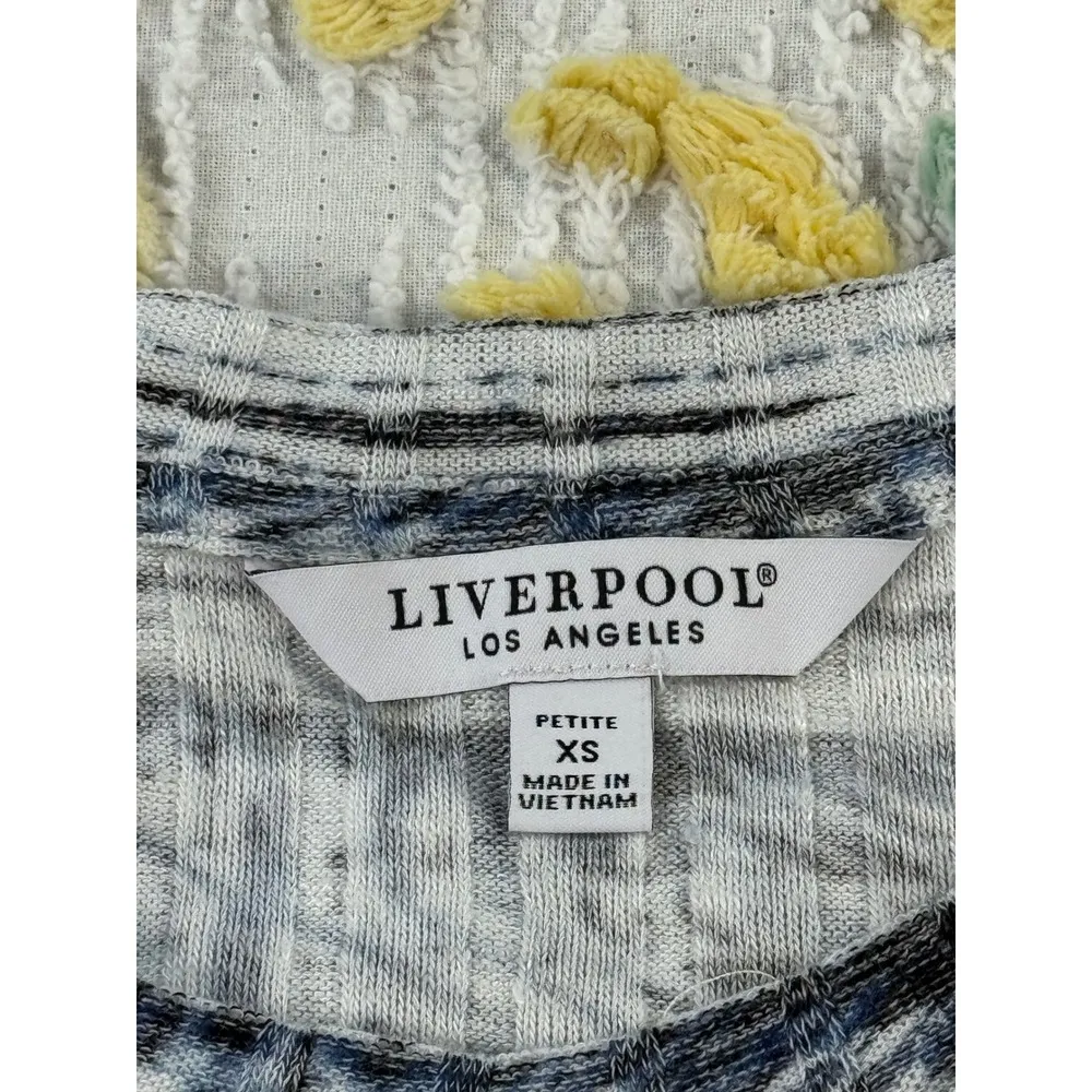 LIVERPOOL Los Angeles Petite XS Chevron Print Short Sleeve Knit Top White Size undefined - Image 5