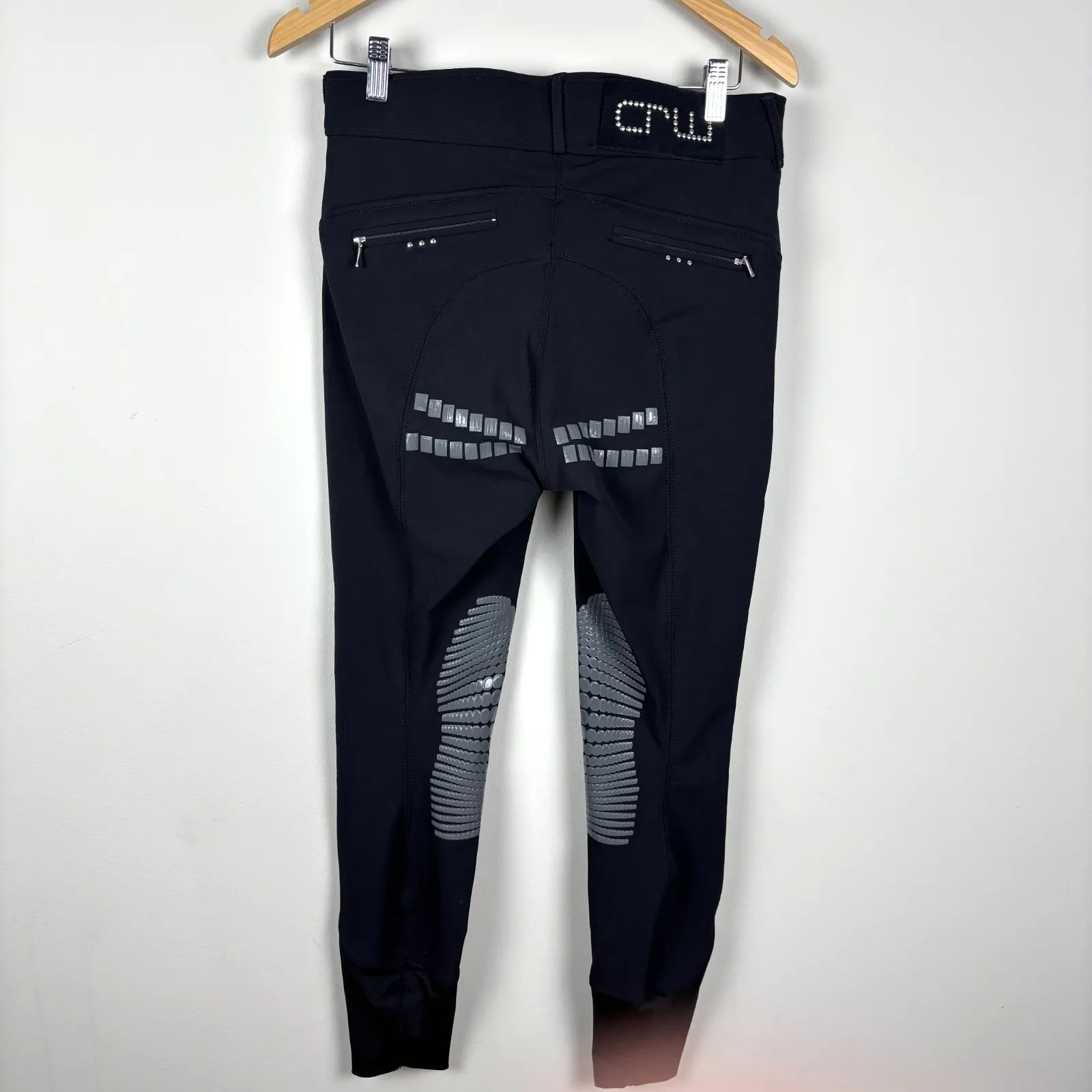 Hooks CRW Riding Breeches Womens 42 EU 8/10 Black Grip Sticky Seat Equestrian - Image 2