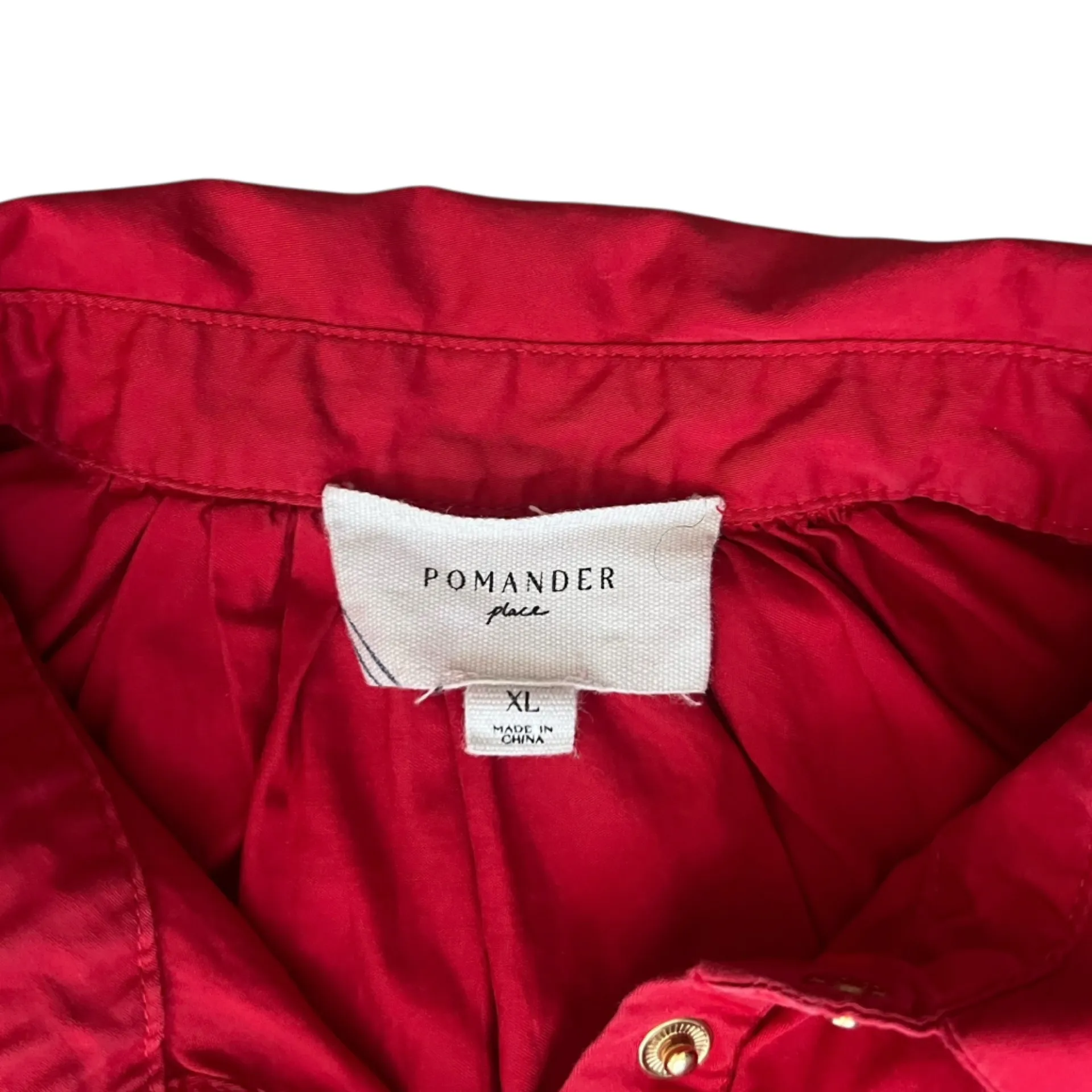 Tuckernuck Pommander Place Women’s Red Oakley Dress Gold Button Collared Mini - Image 5