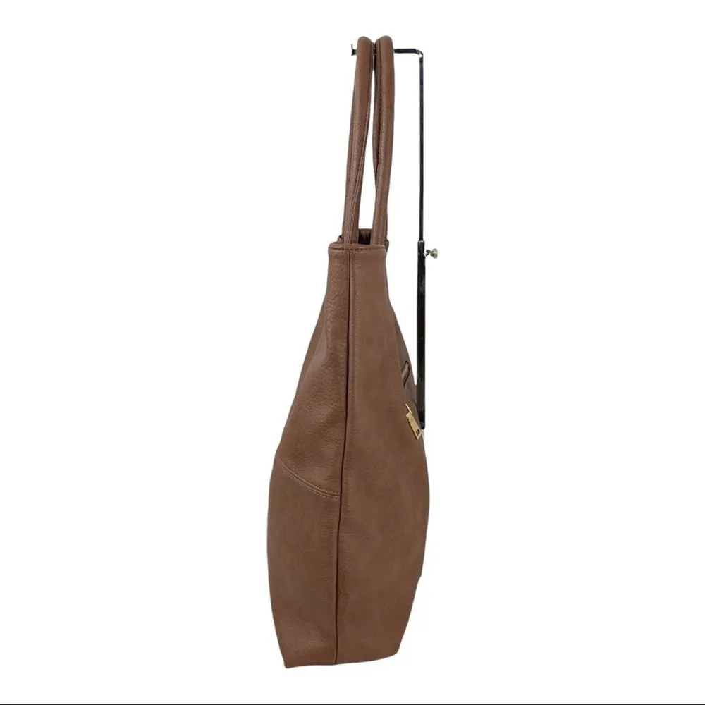 Antik Kraft Brown Vegan Leather Seamed Detailing Shoulder Bag - Image 3
