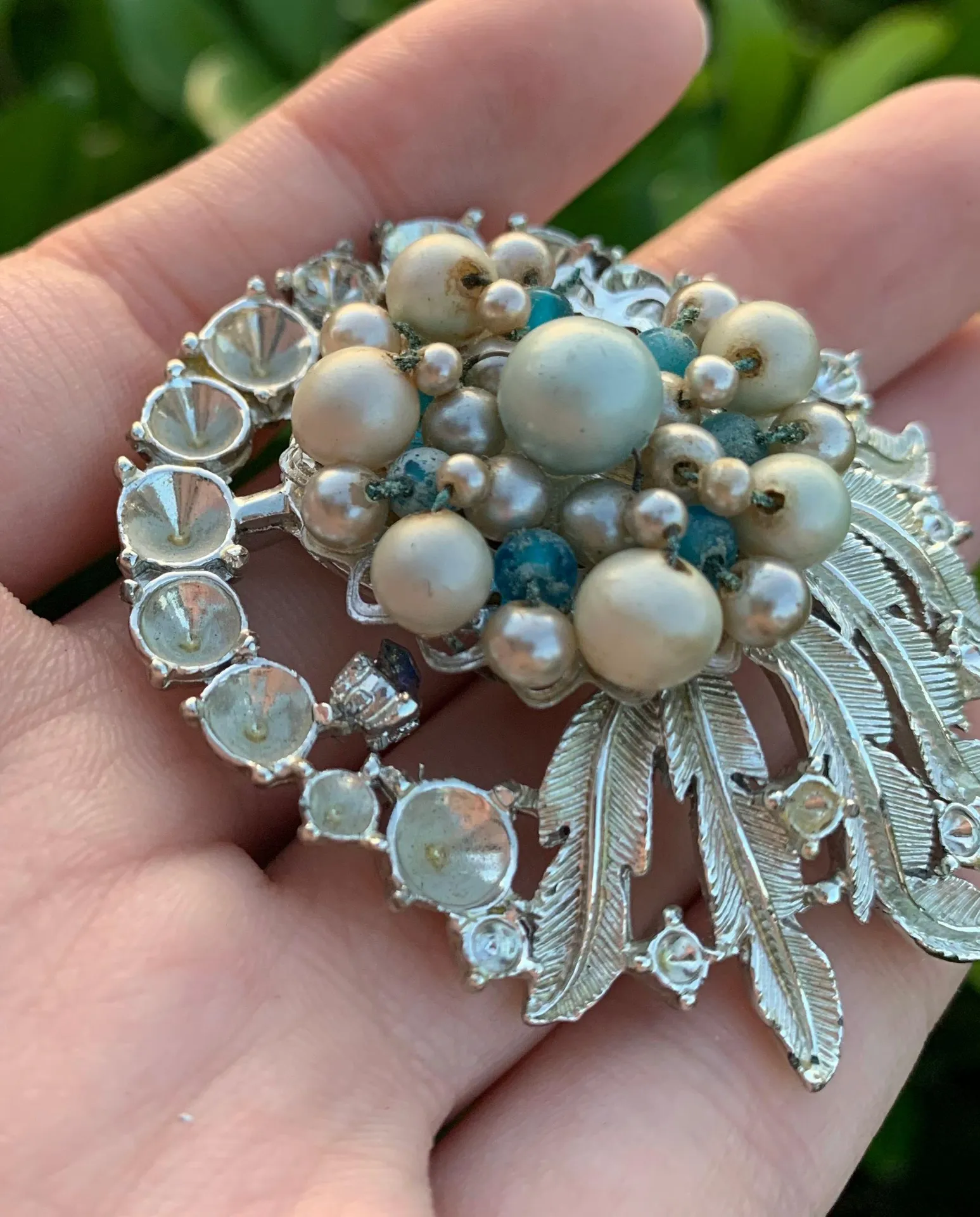 Vintage Silver Coro Brooch/Pin Large Heavy // FLAWS SEE DESCRIPTION - Image 3