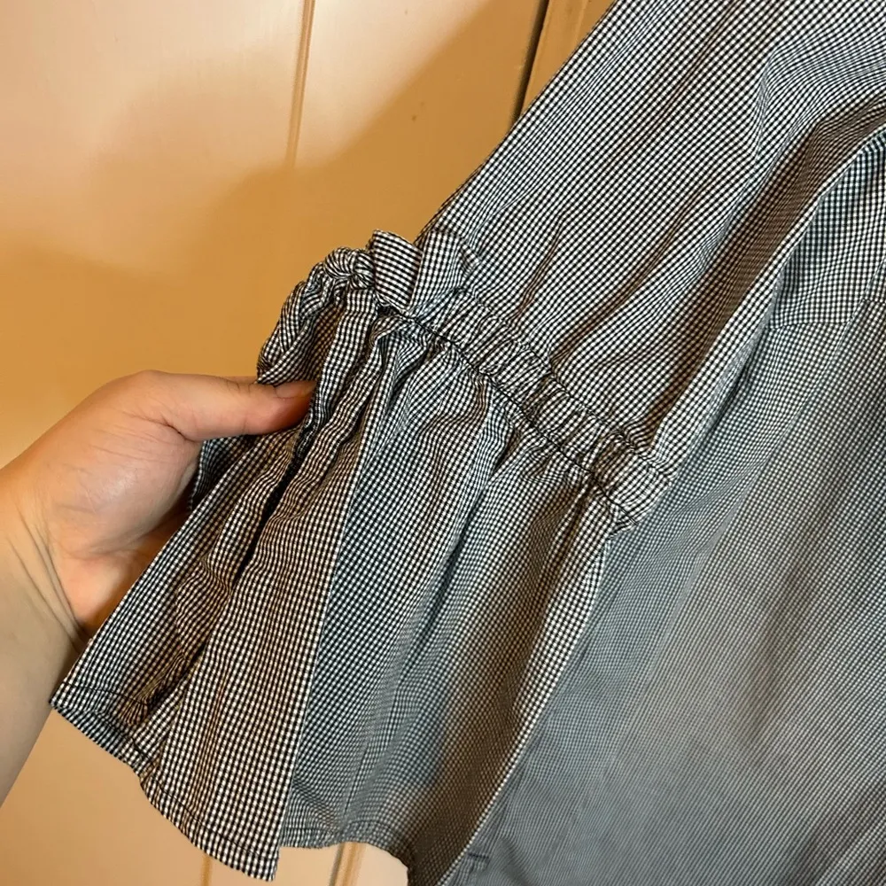 J.Crew  MICRO GINGHAM BELL SLEEVE BLOUSE - Image 6