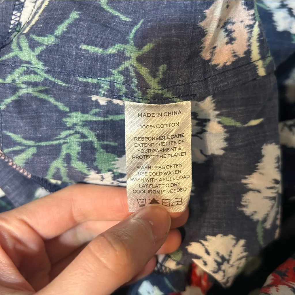 Tuckernuck Hill House Home Ellie Nap Dress Navy Belgravia Floral Ikat Large - Image 9